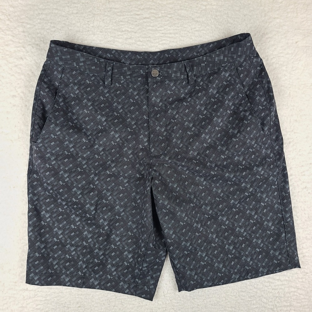 Black Clover Tony Shorts Mens 34 Black Gray 10" Hybrid Chino Performance Golf